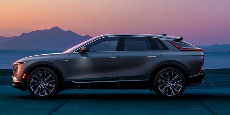 A side view of a Cadillac LYRIQ